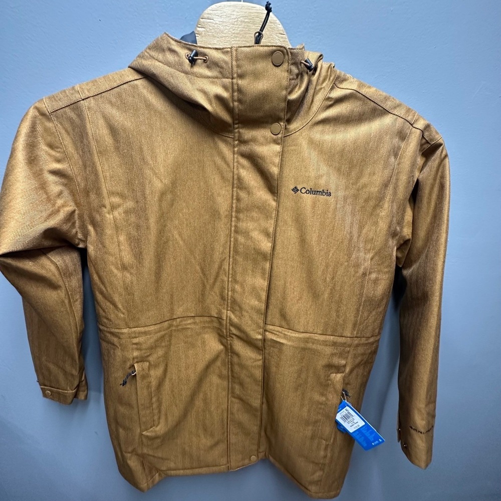 Columbia Portland Point Parka Womens Large Tan Omni-Heat Insulated Hooded Coat - Picture 5 of 14